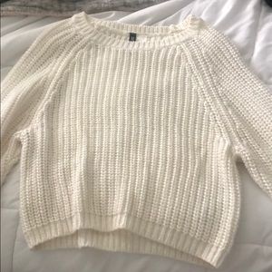 white crop sweater